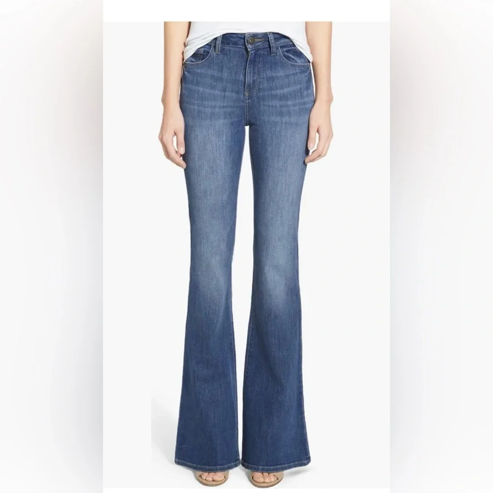 DL1961 Women's heather Flare Jeans in Blue - Picture 1 of 8